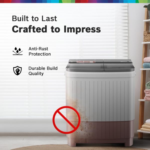 BOSCH WJP904C0IN, 9 kg 5 Star with 1300 High RPM Spin Motor Semi Automatic Top Load Washing Machine, 3 Wash Programs, Anti-Rust Body, Corel Pink