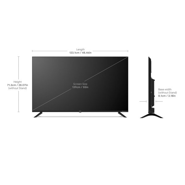 Acer AR55GT2851UDFL, 139cm (55 inches) G Plus Series 4K Ultra HD LED Smart Google TV, Frameless Design, Super Brightness, HDR10+, Dolby Atmos, Eye Care protect, Black