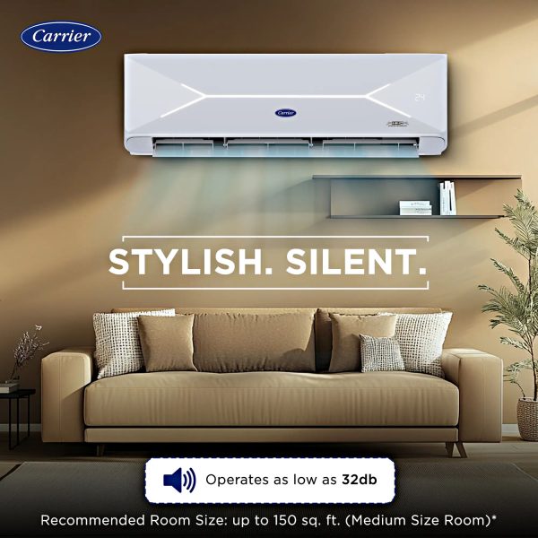 Carrier XPERT LUMO Fxi, 1.5 Ton 5 Star 6 in 1 Convertible Inverter Split Smart AC with Wi-Fi Supported, Copper Condenser, White