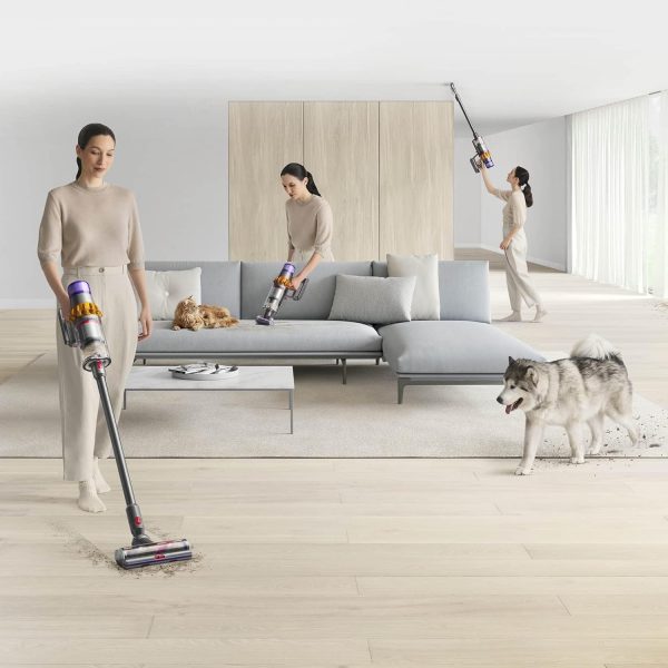 Dyson V15Absolute, Cord Less Vacuum Cleaner with LCD Screen, Up-To 60 Minutes Run Time, Transforms into handheld and no-touch bin emptying, Yellow