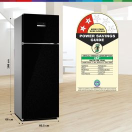 Bosch 269L 2 Star Inverter Frost free Double Door Refrigerator [CTN29K22NI], Black Pearl