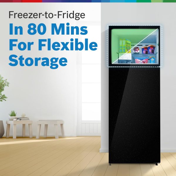 Bosch 269L 2 Star Inverter Frost free Double Door Refrigerator [CTN29K22NI], Black Pearl