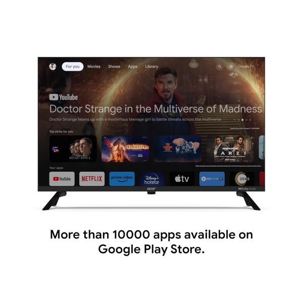Acer AR32GT2841HDFL, 80cm (32 inch) G Series HD Ready LED Smart Google TV with 1.5GB RAM, Dolby Audio, Chromecast built-in, Bezel Less Design, Black