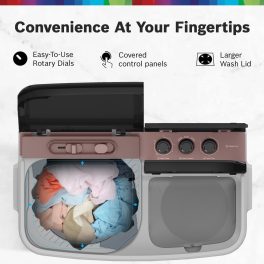 BOSCH WJP904C0IN, 9 kg 5 Star with 1300 High RPM Spin Motor Semi Automatic Top Load Washing Machine, 3 Wash Programs, Anti-Rust Body, Corel Pink
