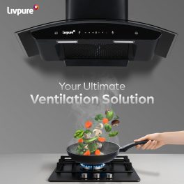 Livpure Ador 60, 60CM Filter-less Chimney with Thermal Auto Clean, Motion Sensor and Powerful Suction of 1450, Black