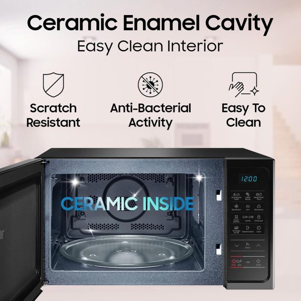 Samsung MC28A5013AK/TL, 28 Litre Convection Microwave Oven with Curd Making, Defrost (Power Mode), 10 Year warranty, Black