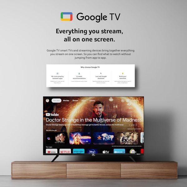 Acer AR55GT2851UDFL, 139cm (55 inches) G Plus Series 4K Ultra HD LED Smart Google TV, Frameless Design, Super Brightness, HDR10+, Dolby Atmos, Eye Care protect, Black