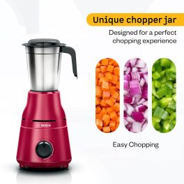 Bosch MG2213C4RI, TrueMixx 500 W 3 Jar, Stainless steel blades for high performance wet, dry and chutney grinding Mixer Grinder, W Red