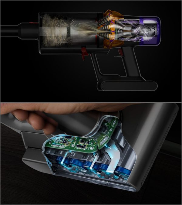 Dyson V15Absolute, Cord Less Vacuum Cleaner with LCD Screen, Up-To 60 Minutes Run Time, Transforms into handheld and no-touch bin emptying, Yellow