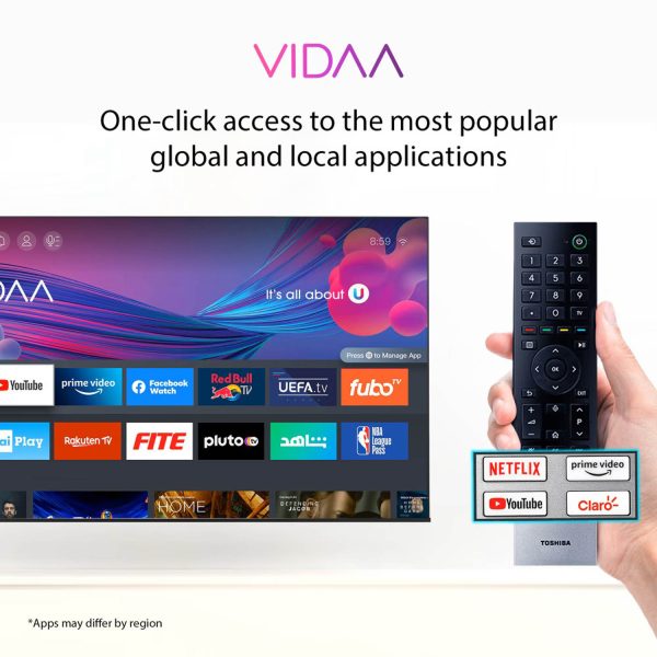 TOSHIBA 55C380RP, 139cm (55 inches) C Series 4K Ultra HD Smart LED TV, Bezel Less Design With REGZA Engine 4K, AI Picture Optimizer, AI 4K Upscaling, Wifi, Dolby Atmos, Black