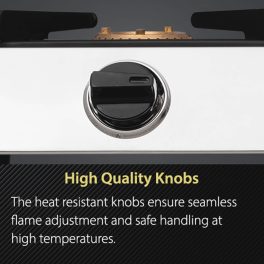Sunflame Shakti DX, 2 Burner Stainless Steel Gas Stove, Durable Forged Brass Burners, Sturdy Pan Support, 5-Year Coverage on Burners, SS Body & Valve, Stainless Steel