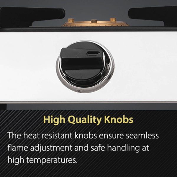 Sunflame Shakti DX, 2 Burner Stainless Steel Gas Stove, Durable Forged Brass Burners, Sturdy Pan Support, 5-Year Coverage on Burners, SS Body & Valve, Stainless Steel
