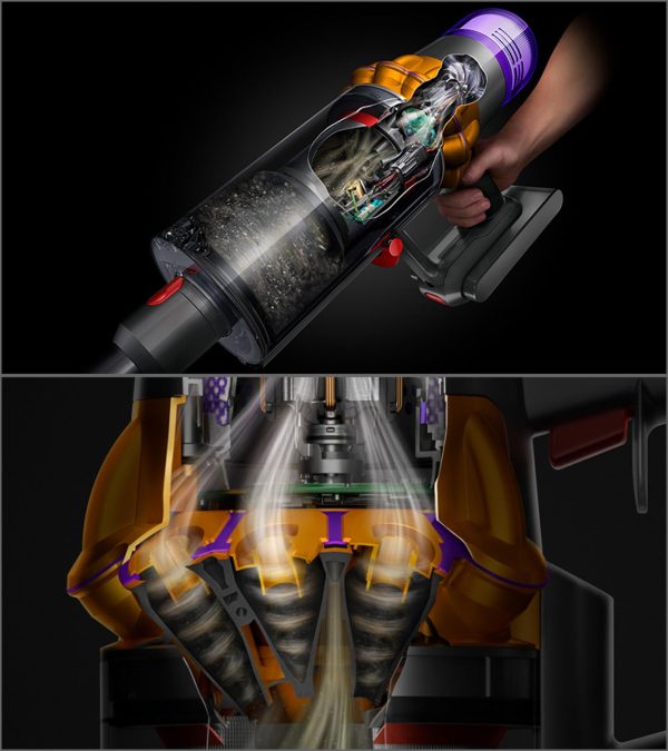 Dyson V15Absolute, Cord Less Vacuum Cleaner with LCD Screen, Up-To 60 Minutes Run Time, Transforms into handheld and no-touch bin emptying, Yellow