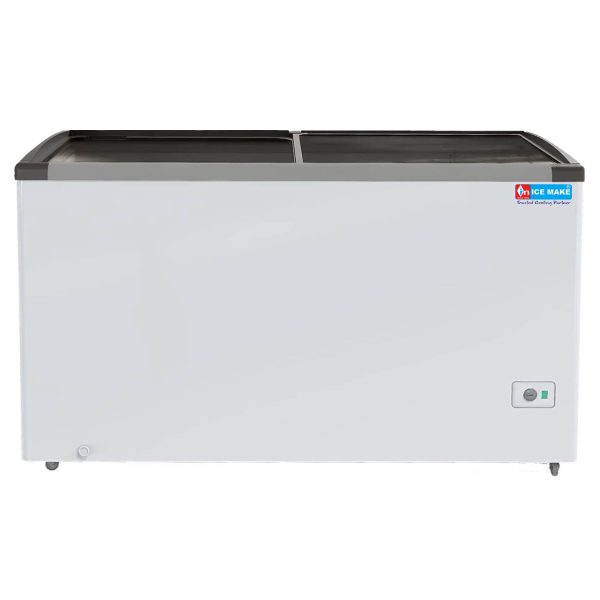 Icemake IGT450, 2 In 1 Convertible 400 Litre Glass Top Double Door Deep Freezer With Manual Defrost, White