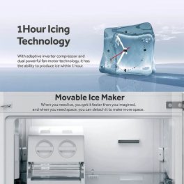 Haier HRB-3753PMG-P, 325 Litres 3 Star 14-in-1 Convertible Triple Inverter & Dual Fan Technology, with Display Frost Free Double Door Bottom Mount Refrigerator, Mirror Glass
