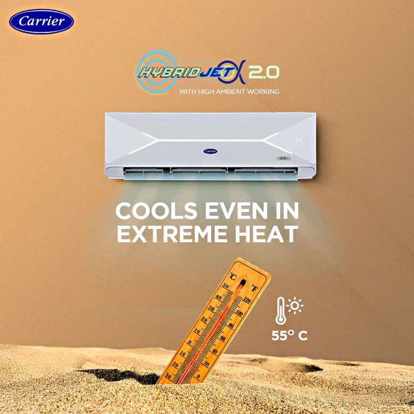 Carrier XPERT LUMO Fxi, 1 Ton 3 Star 6 in 1 Convertible Inverter Split Smart AC with Wi-Fi Supported, Copper Condenser, White