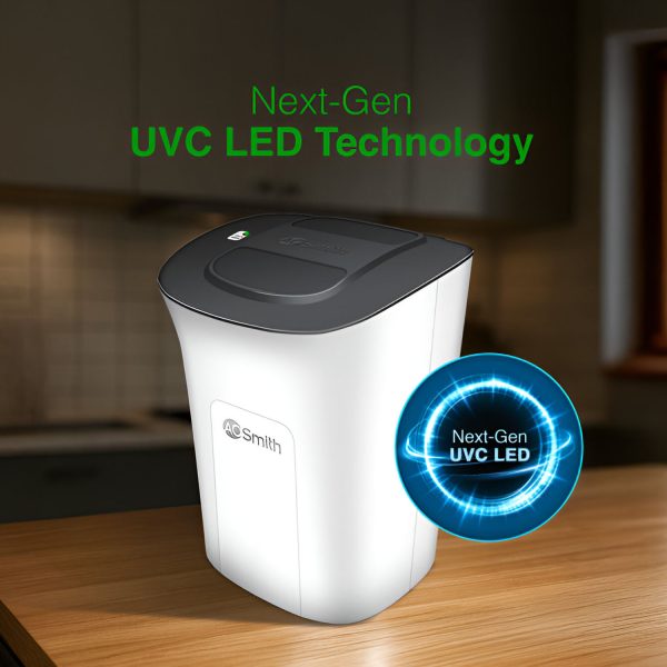 AO Smith U2 Pro Plus, Under the Sink UV Water Purifier with 6 stage purification, Goose neck Faucet and 1 Year Warranty, White