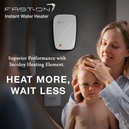 AO Smith Fast-on, 5 Litre Instant Water Heater with 6.5 Bar Pressure and 5 Year Tank Warranty, White
