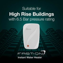 AO Smith Fast-on, 5 Litre Instant Water Heater with 6.5 Bar Pressure and 5 Year Tank Warranty, White