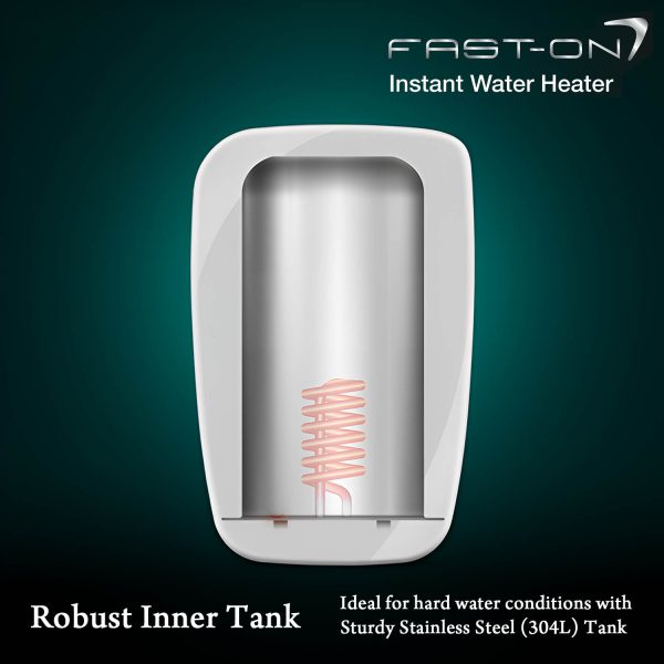 AO Smith Fast-on, 5 Litre Instant Water Heater with 6.5 Bar Pressure and 5 Year Tank Warranty, White
