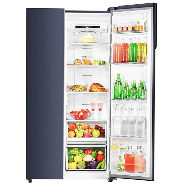 Haier HES-690GK, 596 Litre 3 Star Side-by-Side Refrigerator with 100% Convertible Fridge Space and Expert Inverter Technology, Graphite Black