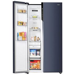Haier HES-690GK, 596 Litre 3 Star Side-by-Side Refrigerator with 100% Convertible Fridge Space and Expert Inverter Technology, Graphite Black
