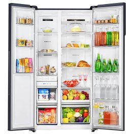 Haier HES-690GK, 596 Litre 3 Star Side-by-Side Refrigerator with 100% Convertible Fridge Space and Expert Inverter Technology, Graphite Black