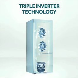 Haier HRB-3753PMG-P, 325 Litres 3 Star 14-in-1 Convertible Triple Inverter & Dual Fan Technology, with Display Frost Free Double Door Bottom Mount Refrigerator, Mirror Glass