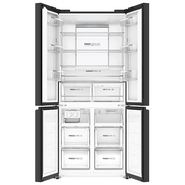 Haier HRB-600MGU1, 520 L 3 Star, Lumiere Series Wi-Fi enabled 4-Door Side by Side frost free Refrigerator with 85% Convertible Fridge & Expert Inverter Technology, Colourful Display Panel, Mirror Glass