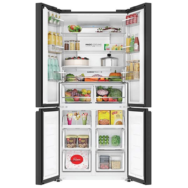 Haier HRB-600MGU1, 520 L 3 Star, Lumiere Series Wi-Fi enabled 4-Door Side by Side frost free Refrigerator with 85% Convertible Fridge & Expert Inverter Technology, Colourful Display Panel, Mirror Glass