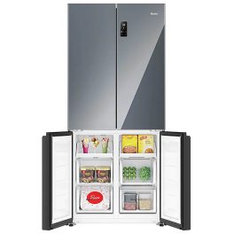 Haier HRB-600MGU1, 520 L 3 Star, Lumiere Series Wi-Fi enabled 4-Door Side by Side frost free Refrigerator with 85% Convertible Fridge & Expert Inverter Technology, Colourful Display Panel, Mirror Glass