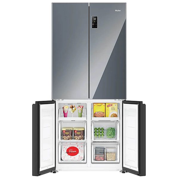 Haier HRB-600MGU1, 520 L 3 Star, Lumiere Series Wi-Fi enabled 4-Door Side by Side frost free Refrigerator with 85% Convertible Fridge & Expert Inverter Technology, Colourful Display Panel, Mirror Glass