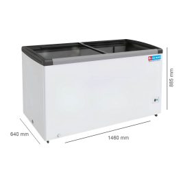 Icemake IGT450, 2 In 1 Convertible 400 Litre Glass Top Double Door Deep Freezer With Manual Defrost, White