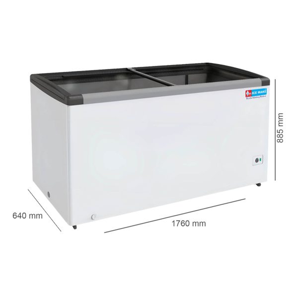 Icemake IGT550, 500 Litre 2 In 1 Convertible Glass Top Deep Freezer With Auto Defrost, White