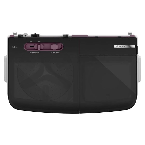BOSCH WJP802V0IN, 8 kg 5 Star with 1300 High RPM Spin Motor Semi Automatic Top Load Washing Machine,3 Wash Programs, Anti-Rust Body, Wine