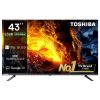 TOSHIBA 43E38RP, 108cm (43 inch) QLED Full HD Smart Google TV 2025 Edition with 30W Powerful Sound, Dolby Audio, Apple Airplay, Quantum Dot Colour, Bezel Less Design, Super Bright Panel, Silver