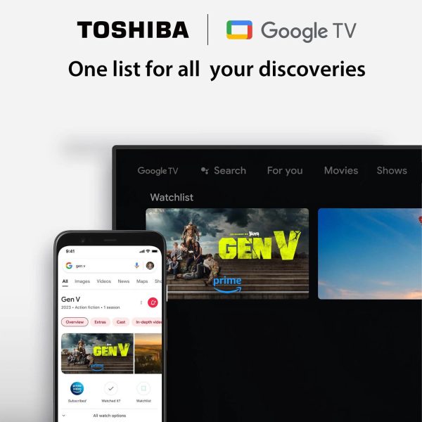 TOSHIBA 43E38RP, 108cm (43 inch) QLED Full HD Smart Google TV 2025 Edition with 30W Powerful Sound, Dolby Audio, Apple Airplay, Quantum Dot Colour, Bezel Less Design, Super Bright Panel, Silver