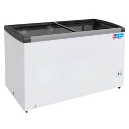 Icemake IGT350, 300 Litre Double Door Glass Top Deep Freezer with 3 Year Compressor Warranty, White