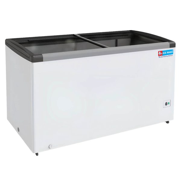 Icemake IGT450, 2 In 1 Convertible 400 Litre Glass Top Double Door Deep Freezer With Manual Defrost, White