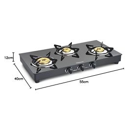 Sunflame, LPG Stove Prime XL SS, 3 Brass Burner