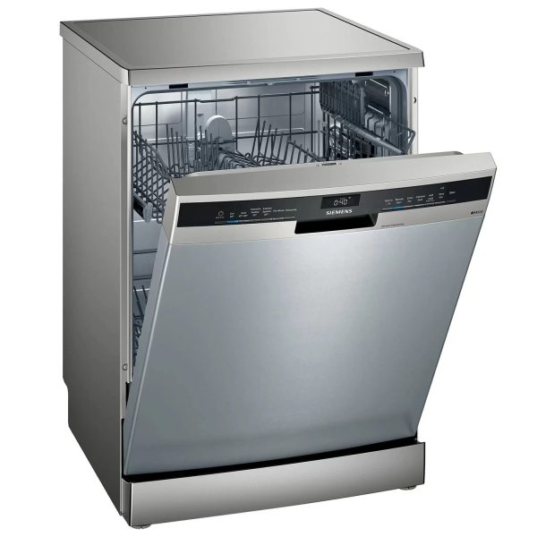 Siemens iQ500 Drive Motor, 14 Place Settings Free-Standing Dishwasher, Vario Speed Plus, Anti-Fingerprint, Brushed Steel, SN25II00KI
