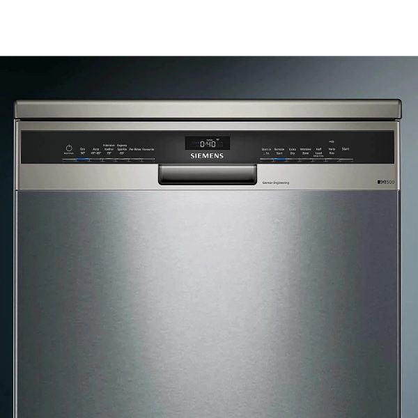 Siemens iQ500 Drive Motor, 14 Place Settings Free-Standing Dishwasher, Vario Speed Plus, Anti-Fingerprint, Brushed Steel, SN25II00KI
