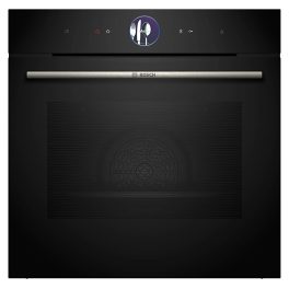 Bosch HSG7361B1, Series 8 Smart Built-in Oven, 60 x 60 cm,Black, Dirt-Repellent & Self-Cleaning, Air Fry, Bosch Assist Automatic, 3D Hot Air, Colour Touch Screen & Operating Ring, Black