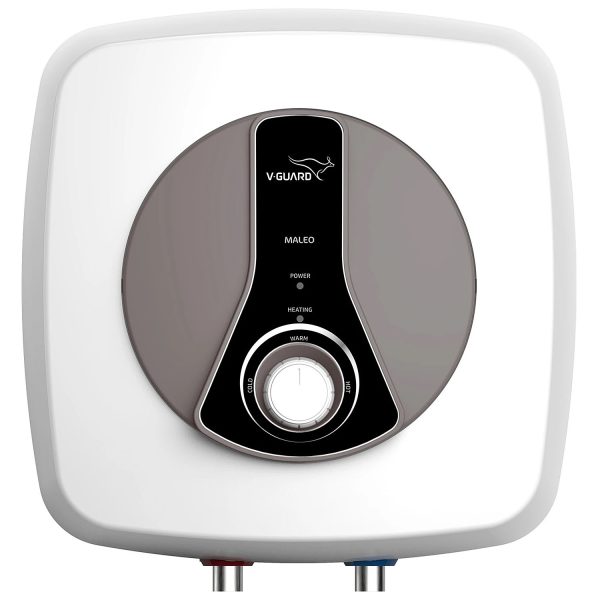 V GUARD 10 Litre Storage Water Heater with 5 Star Rating, Compact Design, Stylish Appearance, Superior Aesthestics, White, Maleo