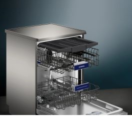 Siemens iQ500 Drive Motor, 16 Place Settings Free-Standing Dishwasher, Vario Speed Plus, Anti-Fingerprint, Brushed Steel, SN25HI00MI