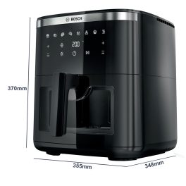 Bosch 1800 Watts Cripsmaxx Air Fryer 7.2L, With Touch Panel, Smart Integrated System, With Adjustable Grid With 7 Preset+ Preheat And Keep Warm Function, Black, MAF671B0IN