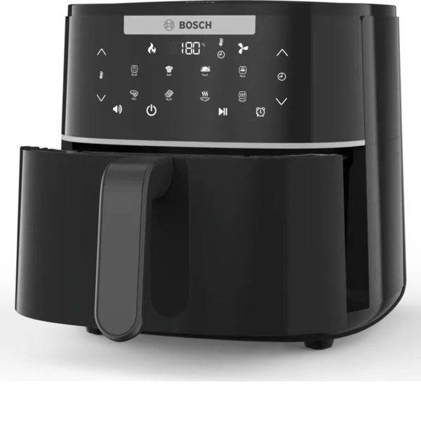 Bosch 1350 Watts Cripsmaxx Air Fryer 4L, With Touch Panel, Smart Integrated System, With Adjustable Grid With 6 Preset+ Preheat And Keep Warm Function, Black, MAF240B0IN
