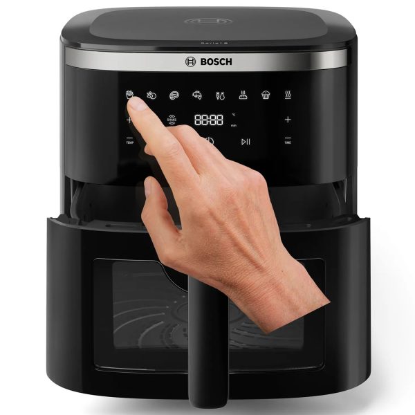 Bosch 1800 Watts Cripsmaxx Air Fryer 7.2L, With Touch Panel, Smart Integrated System, With Adjustable Grid With 7 Preset+ Preheat And Keep Warm Function, Black, MAF671B0IN