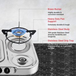 Sunflame LPG Stove Spectra DX 3 Brass Burner