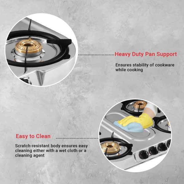 Sunflame LPG Stove Spectra DX 3 Brass Burner